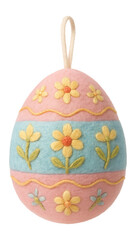 Felt Easter egg ornament with embroidered details
