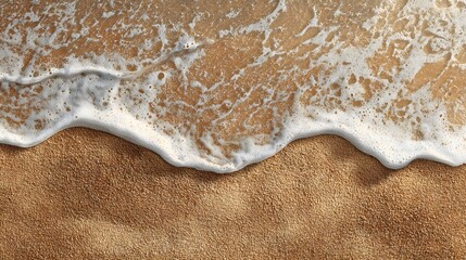 Ocean wave washing onto sandy beach from above.