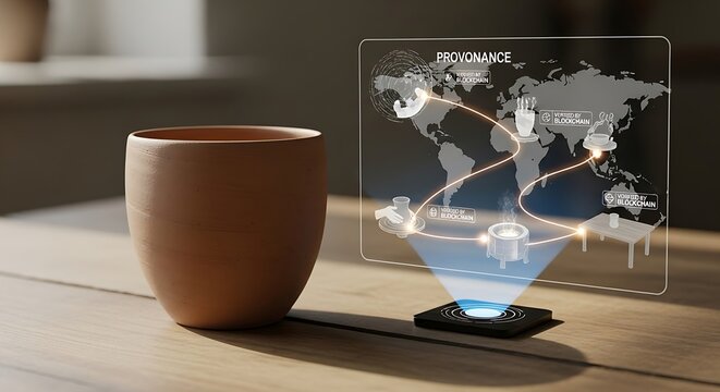 Ceramic pot and blockchain verified global product journey