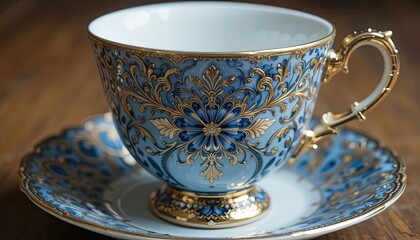 Ornate blue teacup (1)
