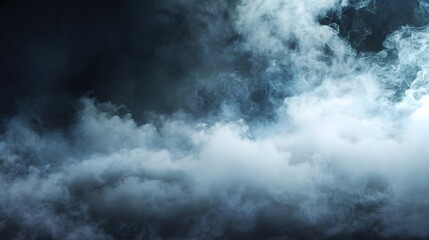 Dark foggy clouds in dramatic night atmosphere.