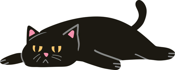 lazy Black Cat cartoon