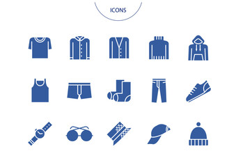 メンズファッション　アイコン ピクトグラム　ベクター イラスト　セット