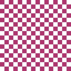 Magenta checkerboard, checkered, gingham, plaid, tartan pattern background. Classic racing flag design. Vintage chessboard with flat style. Retro squares girly-themed design.