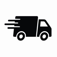 Fast Delivery Truck Icon with Speed Lines