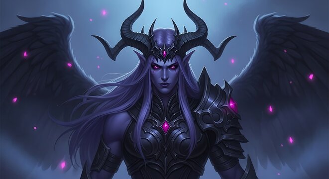 Dark Demon Figure, Powerful, Intimidating.