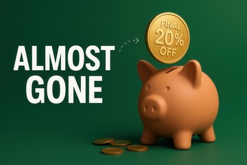 Almost Gone FINAL 20% OFF discount banner, modern style, impactful retail sale promotion.