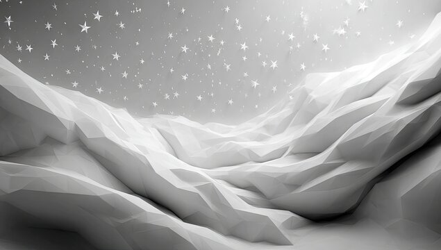 Snowy, polygonal mountainscape