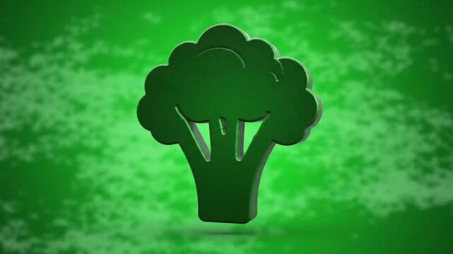 broccoli on a green background