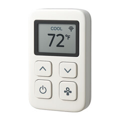 Modern thermostat displaying temperature settings.