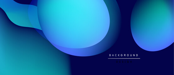 Abstract blue background. Overlapping shapes create dynamic visual effect. Modern design suitable for digital projects.