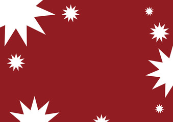 赤背景とスパーク風星模様の装飾素材