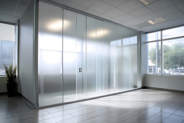 Ensure privacy with a translucent frosted glass panel, ideal for modern interiors.