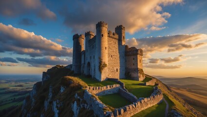 Ancient Castle at Sunset Overlook