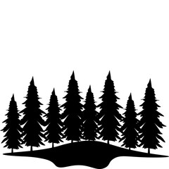 Obraz premium Pine Tree Silhouette 
