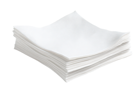 Stack of white cleaning cloths