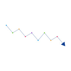 down graph arrow for finance chart design element