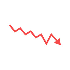 down arrow graph for finance chart design element