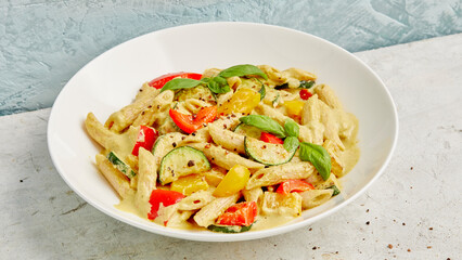 Vegetable pasta with silken tofu