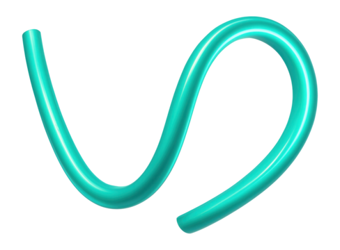Neon teal flexible tube light