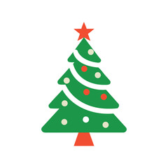 Christmas Greeting Card Template on White Background