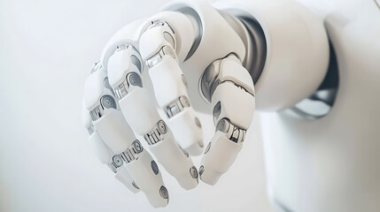 Close-up of a Robotic Hand with Detailed Joints and Mechanical Components