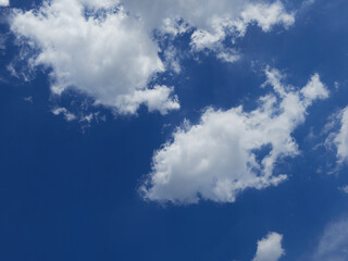 夏の綺麗な青空と白い雲の風景