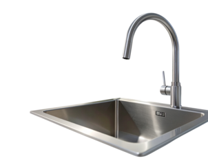 Smart Modern Faucet with Stainless Steel Sink, Minimal Lifestyle