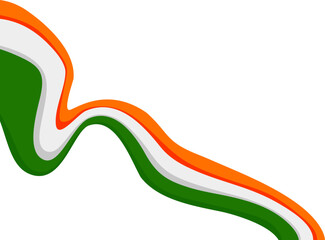 Waving Indian Flag Ribbon Illustration