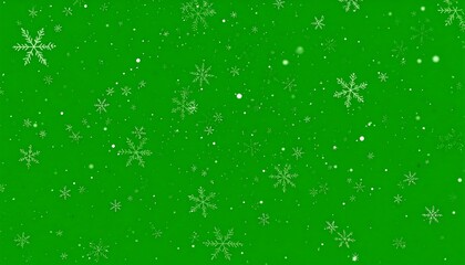 Green background with scattered snowflakes of varying sizes (2)