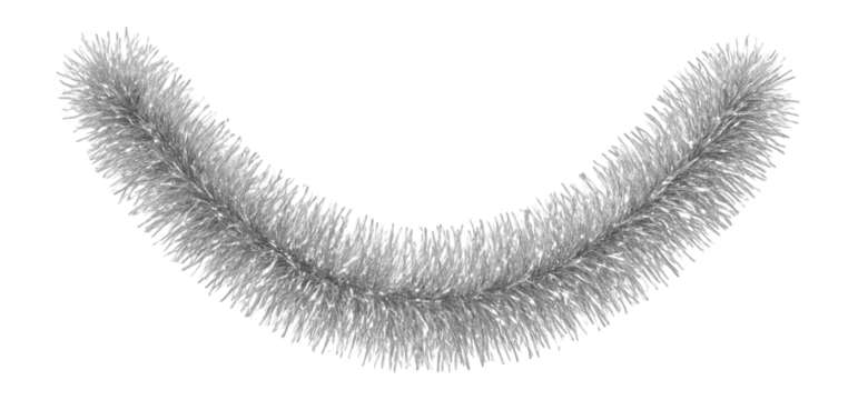 Silver tinsel garland with layered fibers and reflective finish