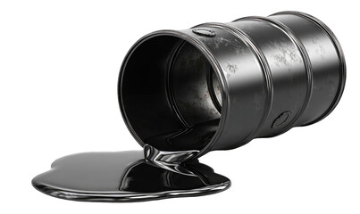 Leaking metal oil drum