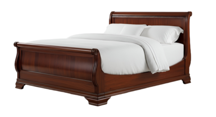 Sleigh Bed Isolated on Transparent Background