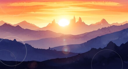 Fototapeta premium Sunrise Mountain Majesty.