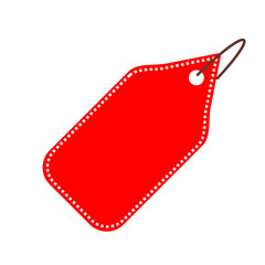 red price tag with ribbon