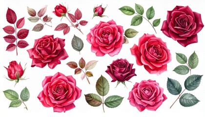 red flowers on white 