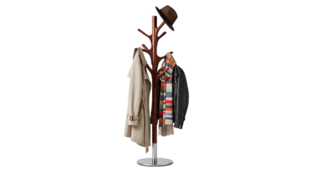 Coat Rack Isolated on Transparent Background