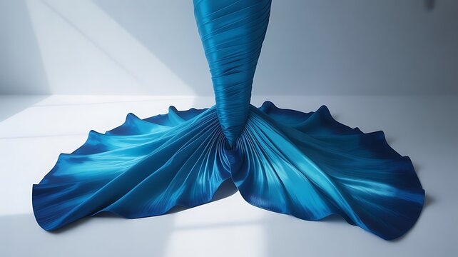 Elegant Blue Mermaid Tail Draped Fabric