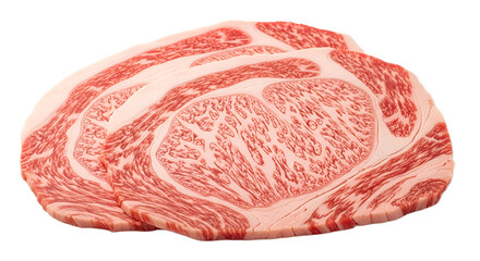 Wagyu Beef isolated on Transparent Background. Japanese food