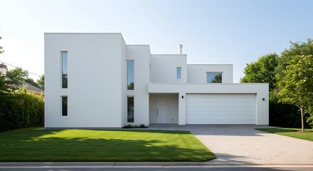 A house with a minimalist facade and no visible windows from the street