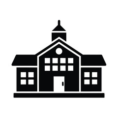 School Building Icon Vector Illustration