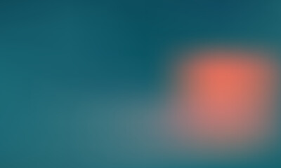 Softly glowing coral light illuminates a deep teal blue background, creating a serene and abstract mood.