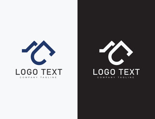 technology logo C template collection