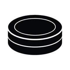 Hockey Puck Icon Vector Illustration