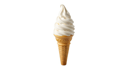 Soft Serve Ice Cream Cone Isolated on Transparent Background
