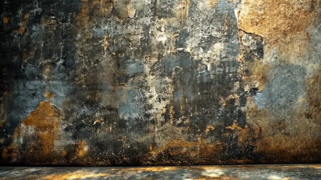 Abstract Grunge Metallic Wall and Floor Background Loop for Creative Projects.