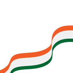 Waving Indian Flag Ribbon Illustration