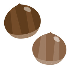 かわいい栗イラスト　2個