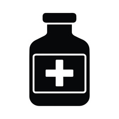 Medicine Bottle Icon Vector Illustration
