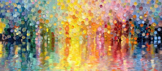 Abstract cityscape at dawn, reflected in a wet surface